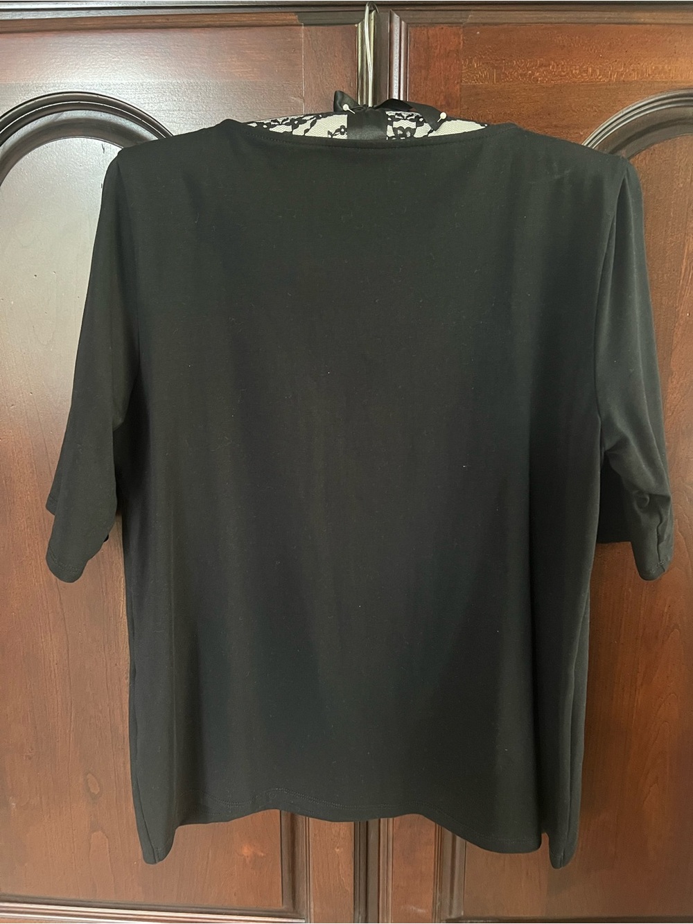 Chico's Black Square-Neck Elbow-Sleeve Top — Classic Scoop - Picture 2 of 4
